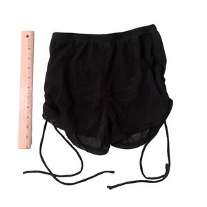 Black mesh bathing suit cover up shorts